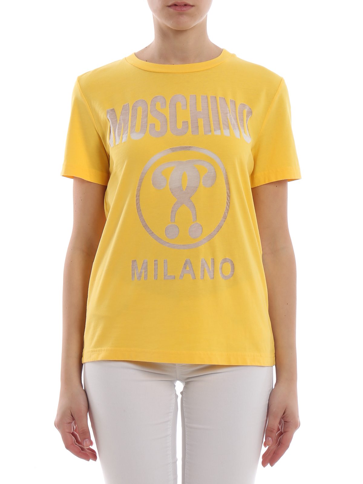 Moschino - Yellow stretch cotton T 