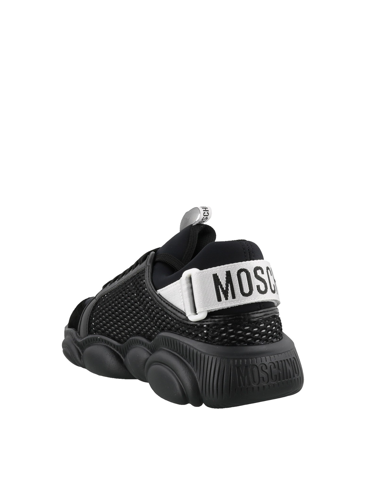 Moschino - Teddy mesh and suede detail 