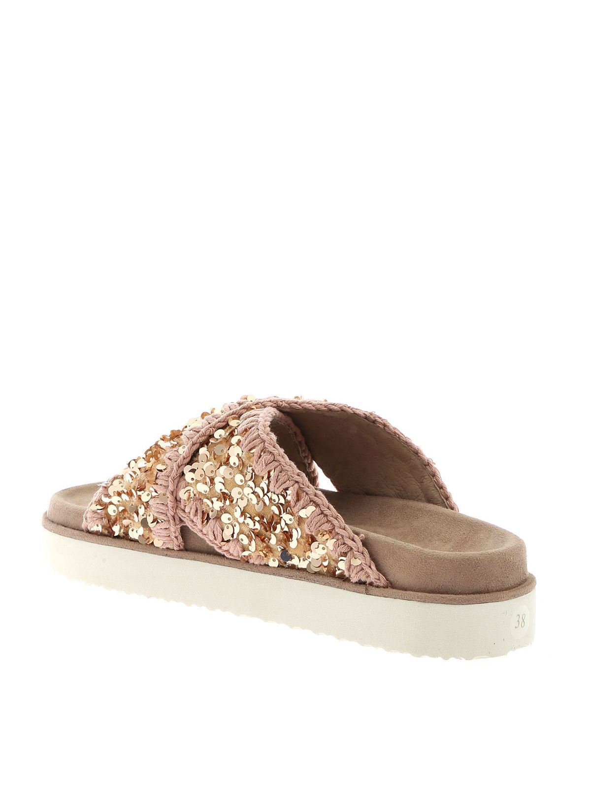 restjes magie In de naam Flip flops Mou - Criss-Cross Bio slippers in antique pink - MUSW251003GSEQRB