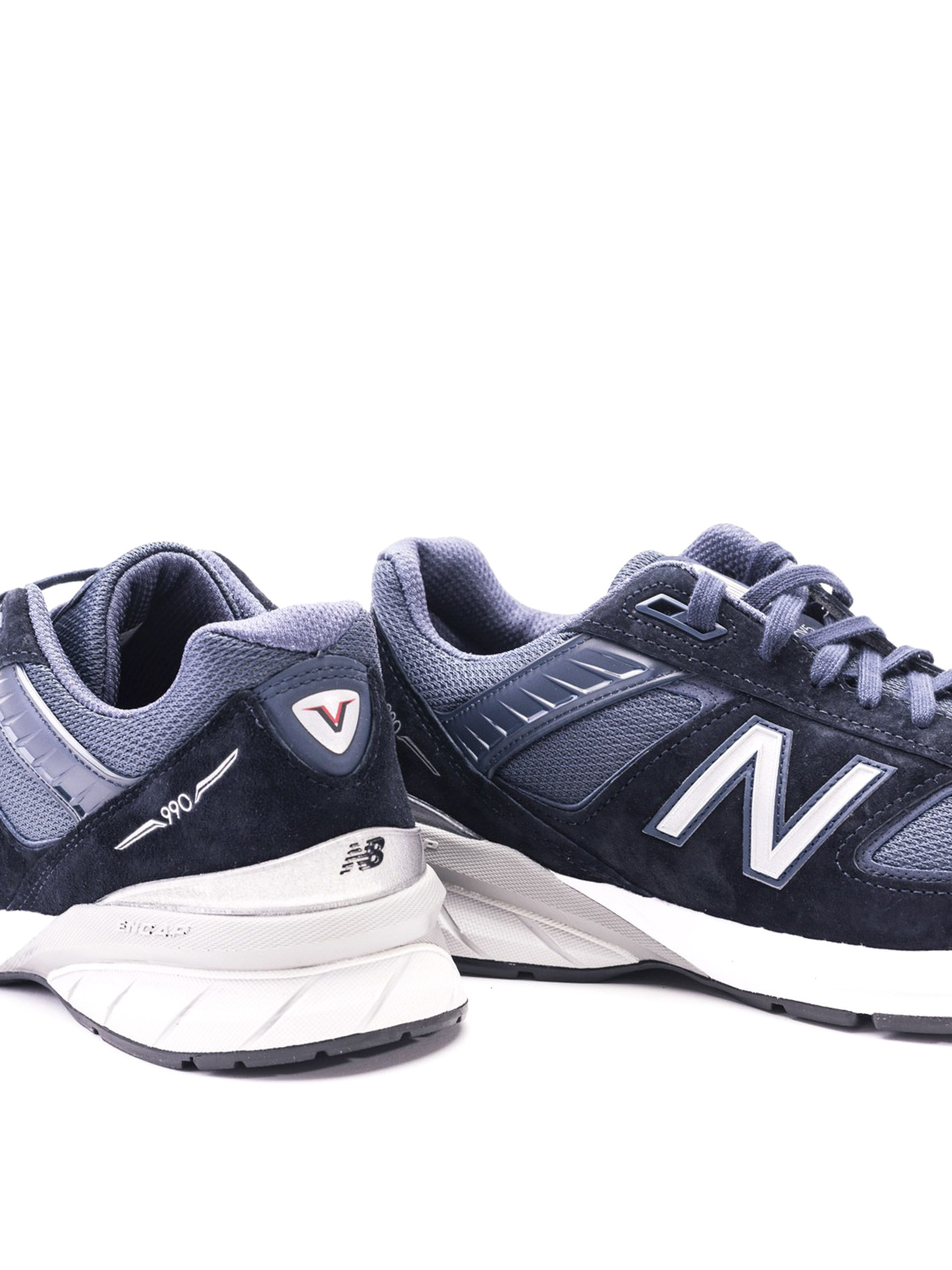 990v5 blue tech mesh and suede sneakers 