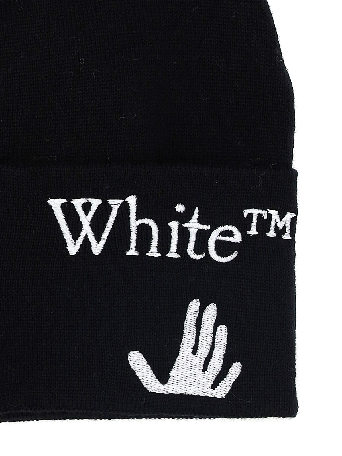 off white wool beanie