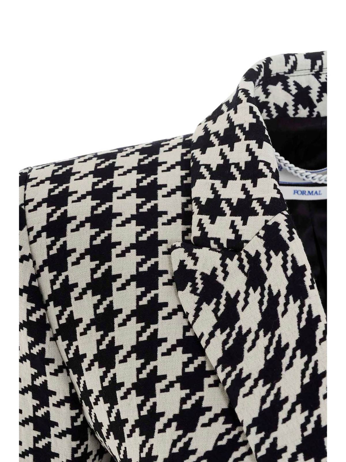 black white houndstooth jacket