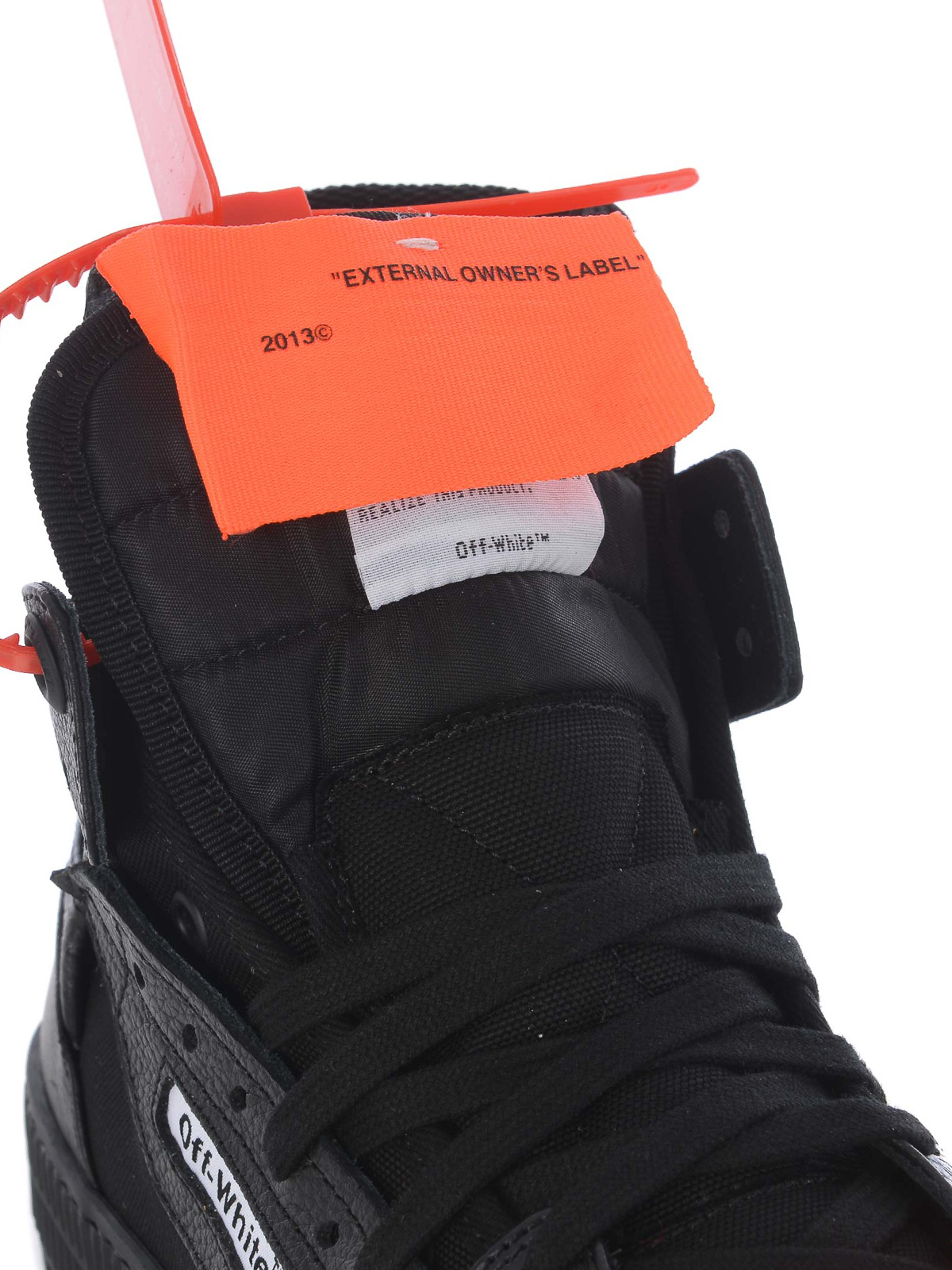 off white sneakers with tag