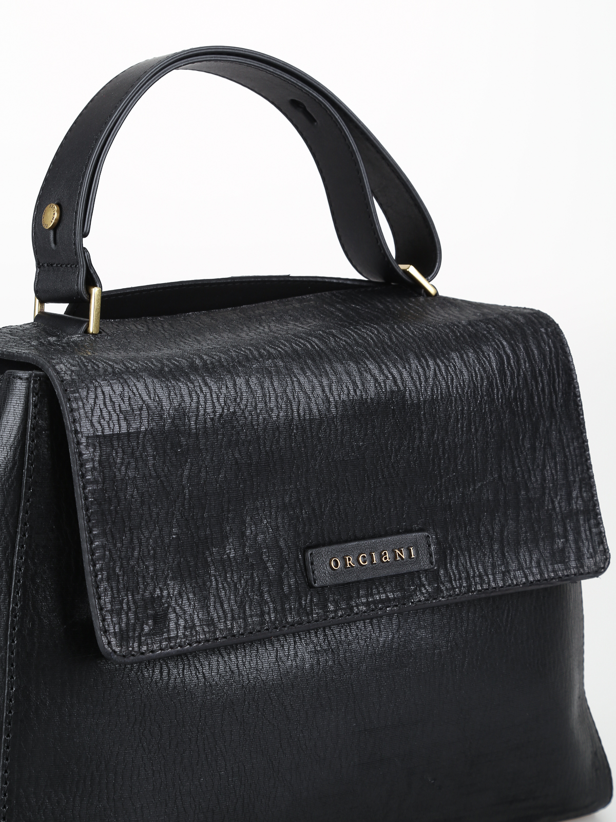 Shoulder bags Orciani - Sveva cut textured leather medium bag ...