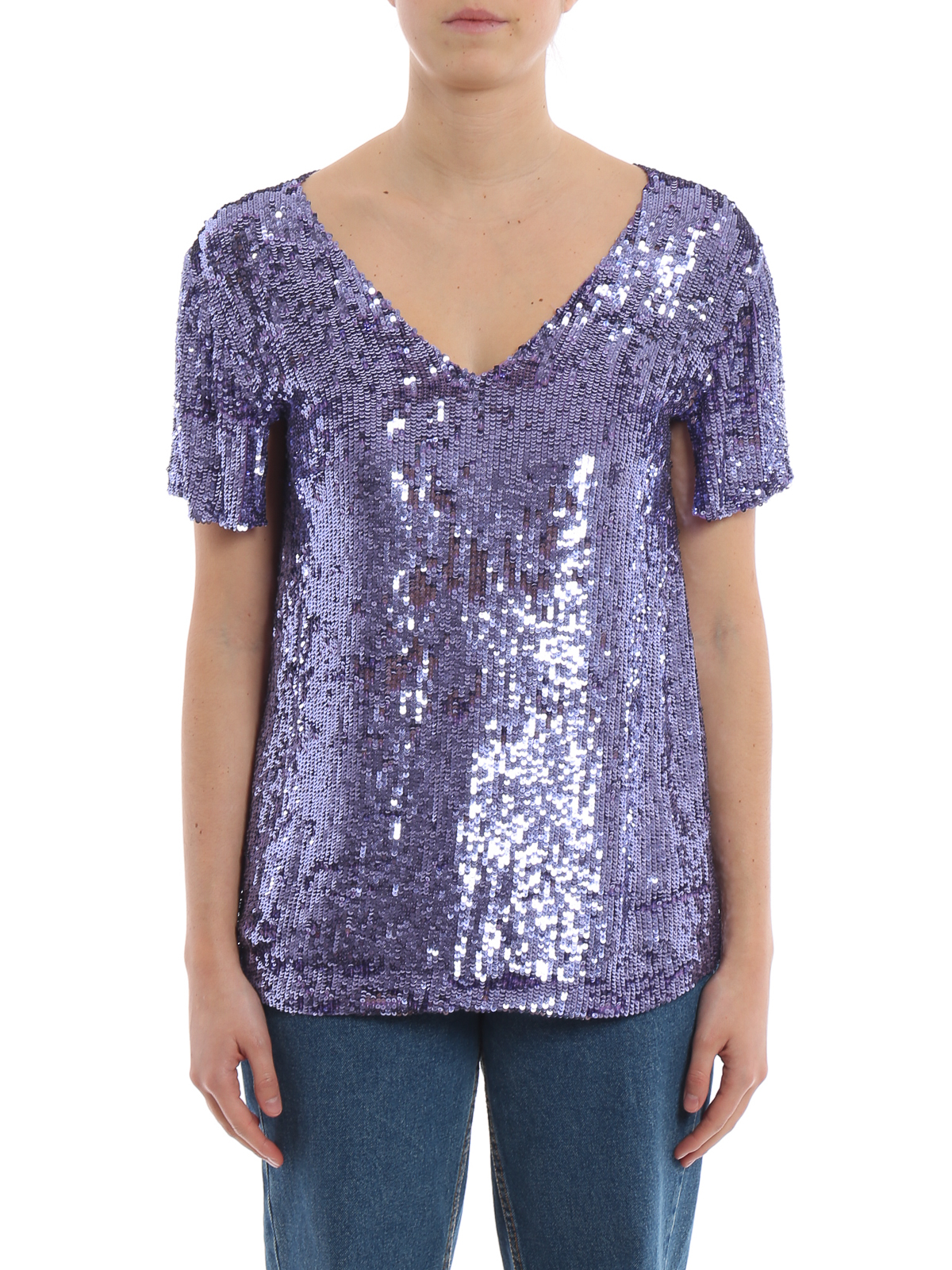 purple sequin blouse