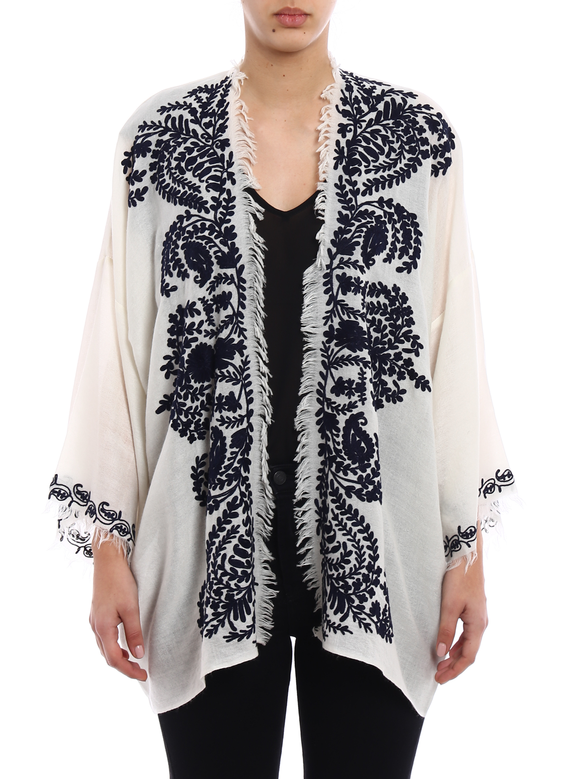 Bianco r o Aperta In Gofringe hTunica Tuniche P Cashmere a s NwOXn0P8k
