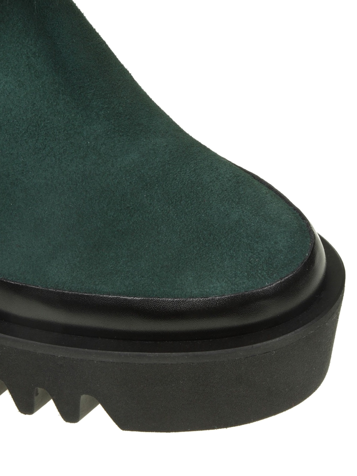 green suede ankle boots