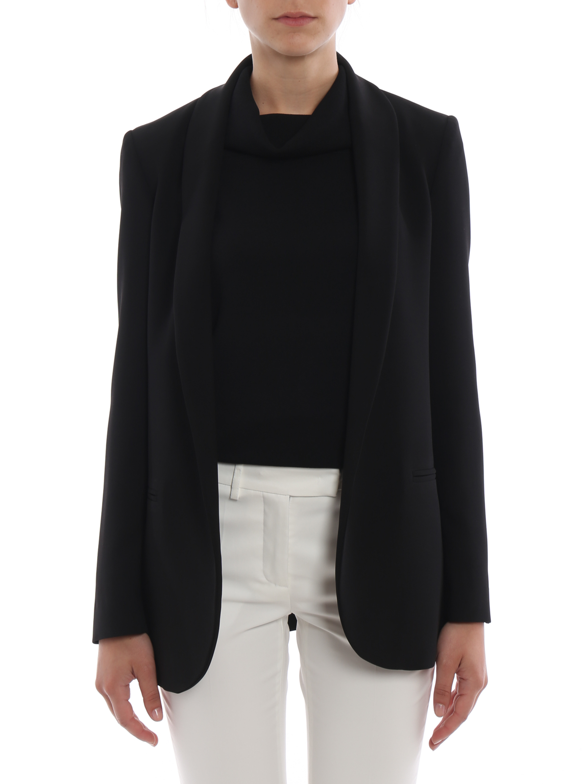 black crepe blazer