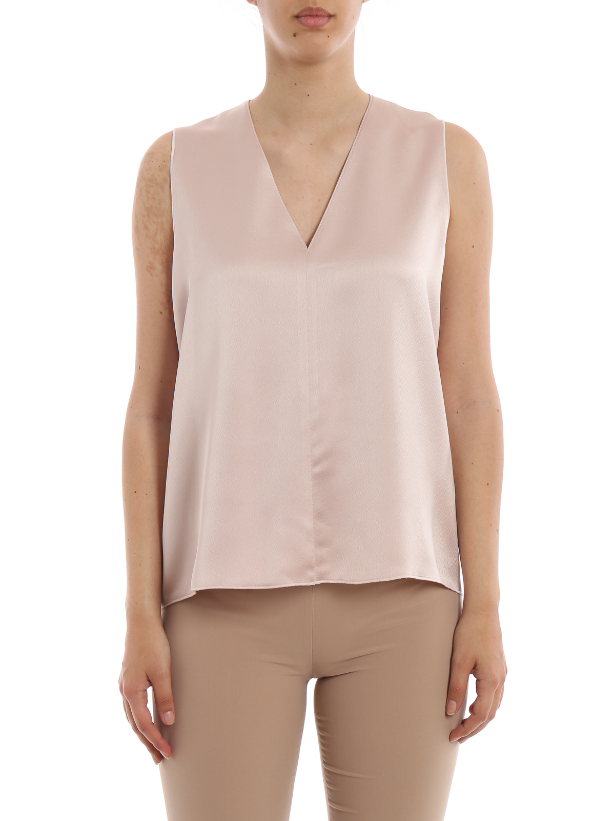 pink satin tank top