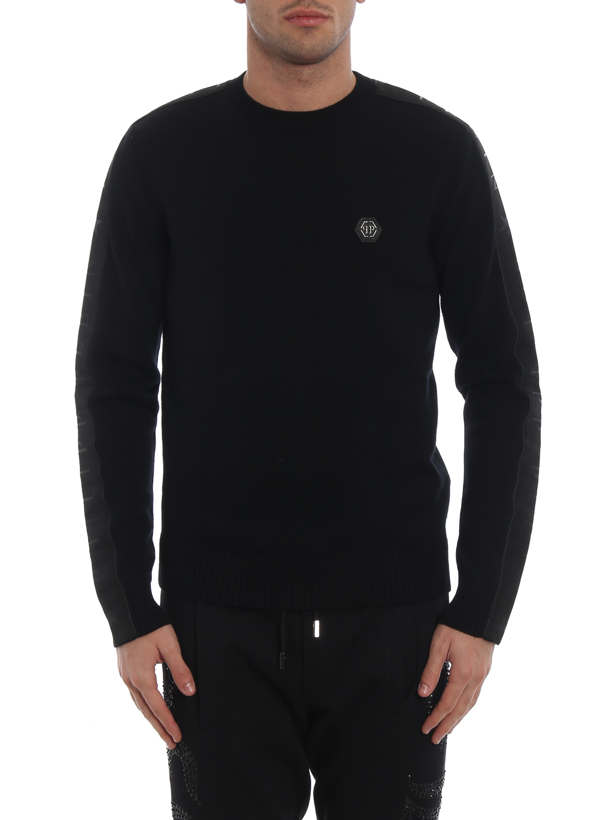 Philipp Plein Wool Jumper in Black for Men Mens Clothing Sweaters and knitwear V-neck jumpers 