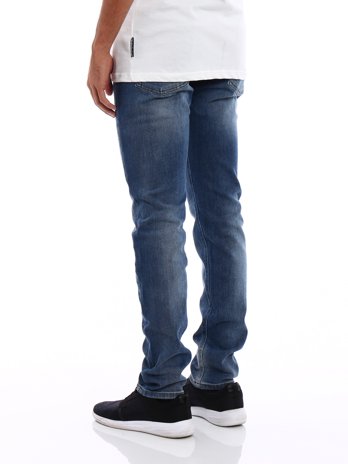 faded blue denim jeans