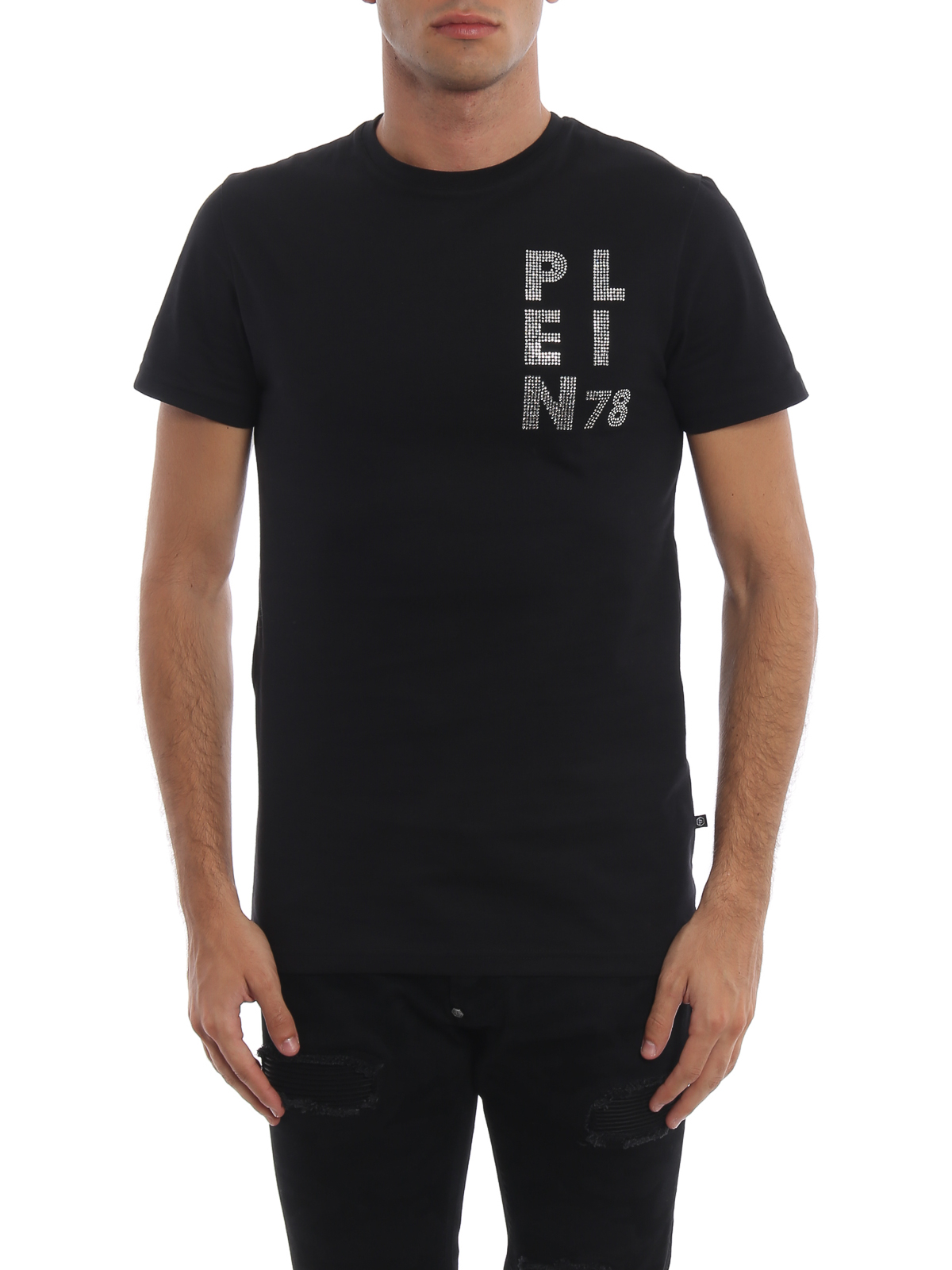 Ter ere van Bedelen Latijns T-shirts Philipp Plein - All On embellished and printed cotton T-shirt -  MTK2462PJY002N02
