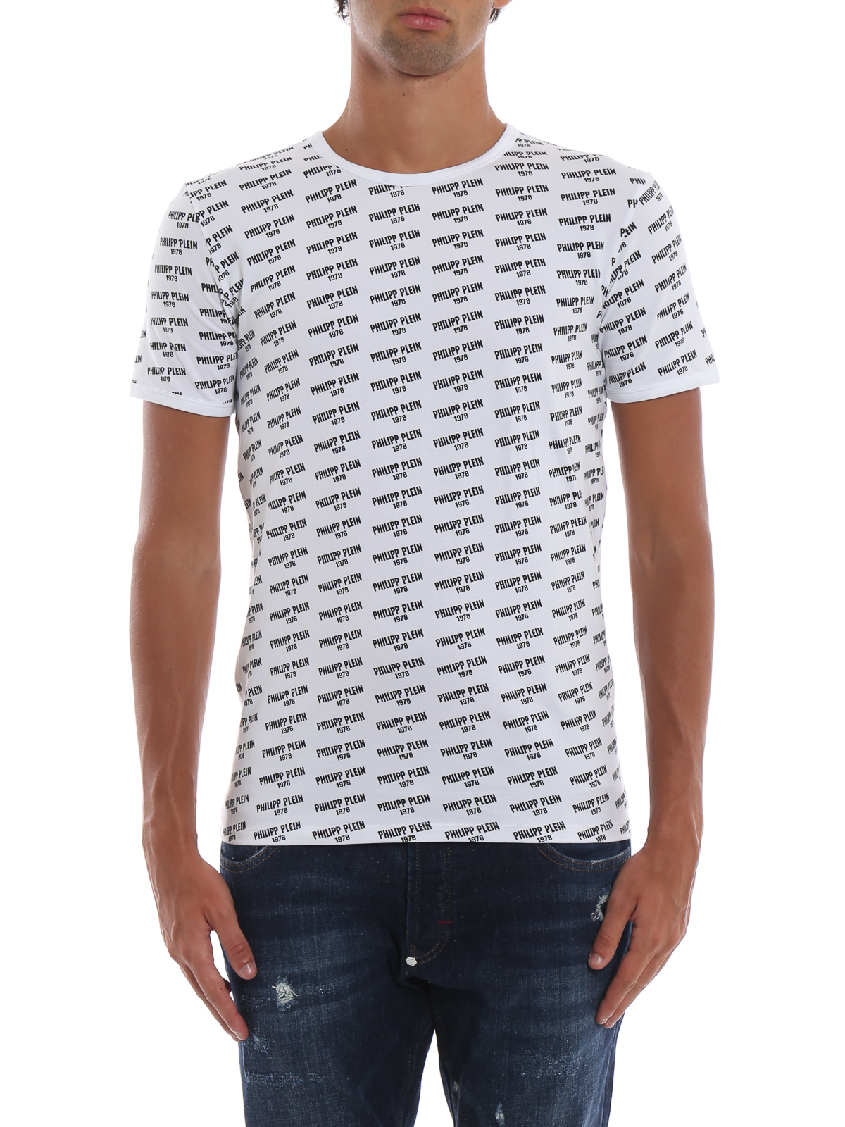 T-shirts Philipp Plein - PP 1978 white cotton T-shirt ...