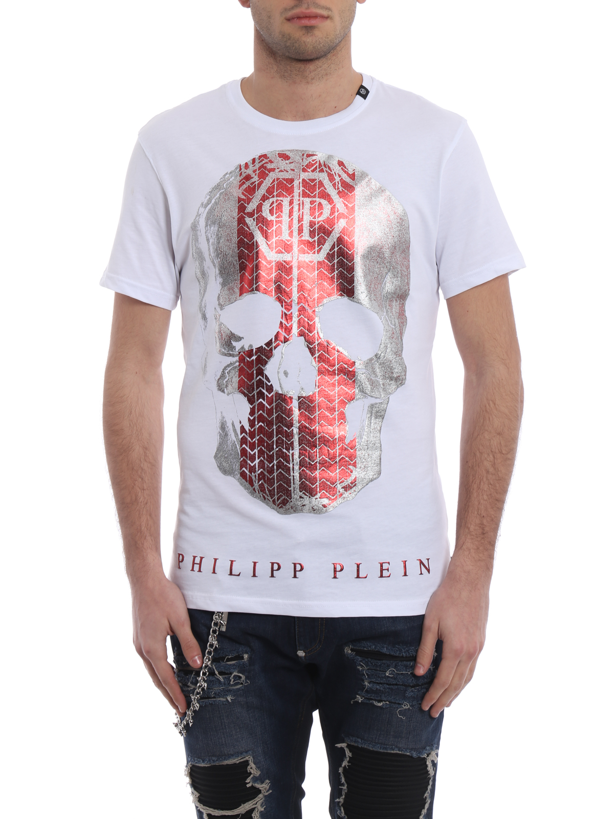 philipp plein red t shirt