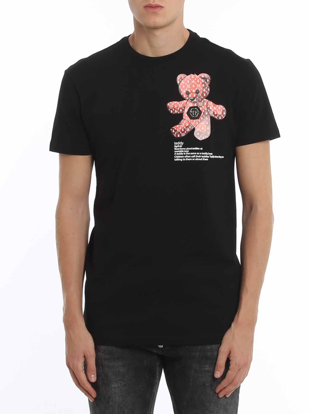 satelliet twaalf Luchtpost T-shirts Philipp Plein - Teddy Bear cotton T-shirt - MTK4583PJY002N0213