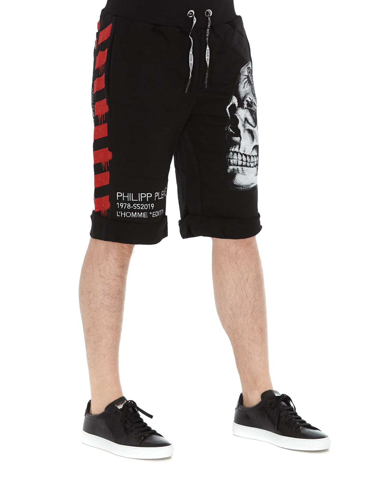 Landelijk Woordvoerder onvoorwaardelijk Trousers Shorts Philipp Plein - Skull print cotton shorts -  MJT0896PJO002N0213