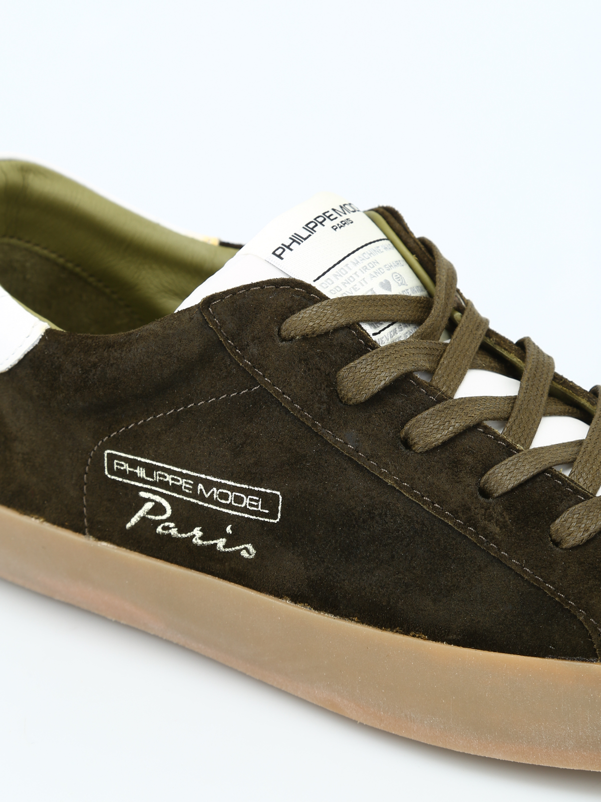 Trainers Philippe Model - Paris Vintage green soft suede sneakers 