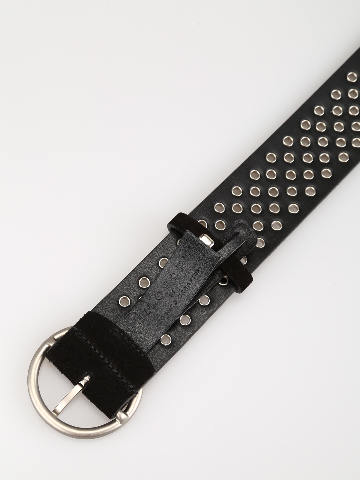 Belts Philosophy di Lorenzo Serafini - Grommet black suede belt ...