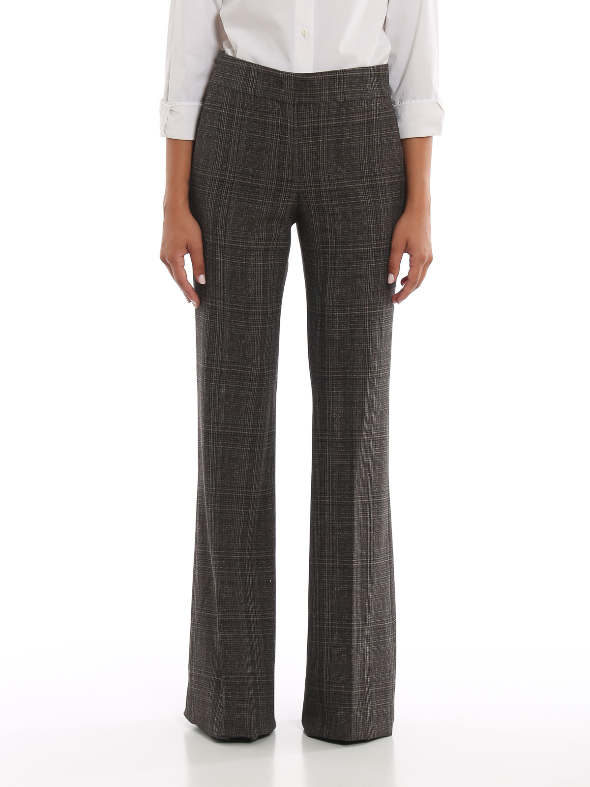 tartan flared trousers