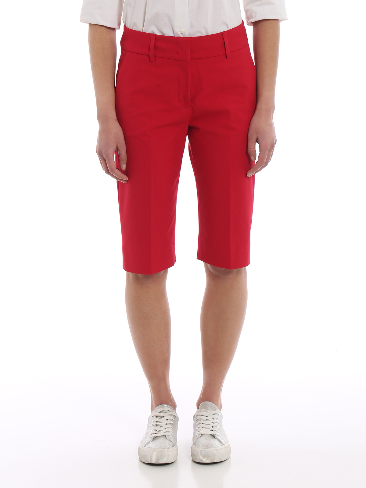 Trousers Shorts Piazza Sempione - Alissa red cotton short pants ...