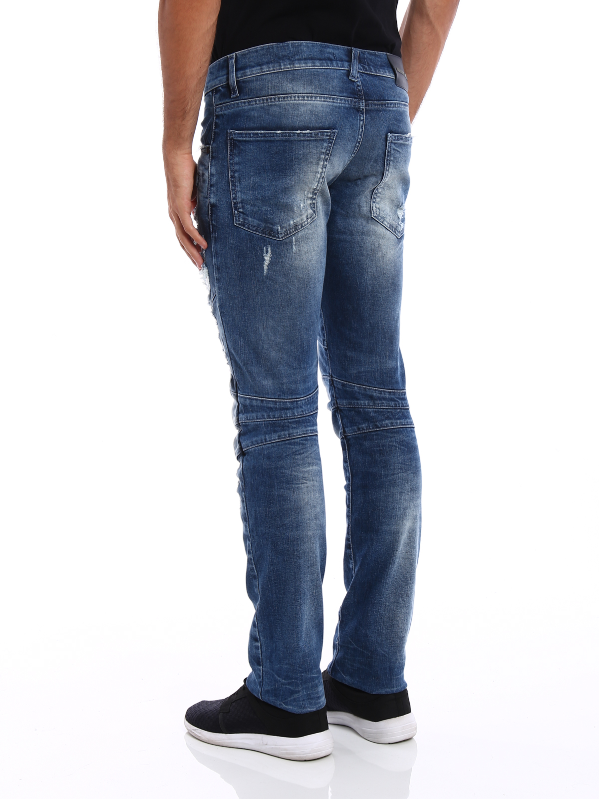 Straight leg Pierre Balmain - inspired distressed jeans - HP57205J57260725