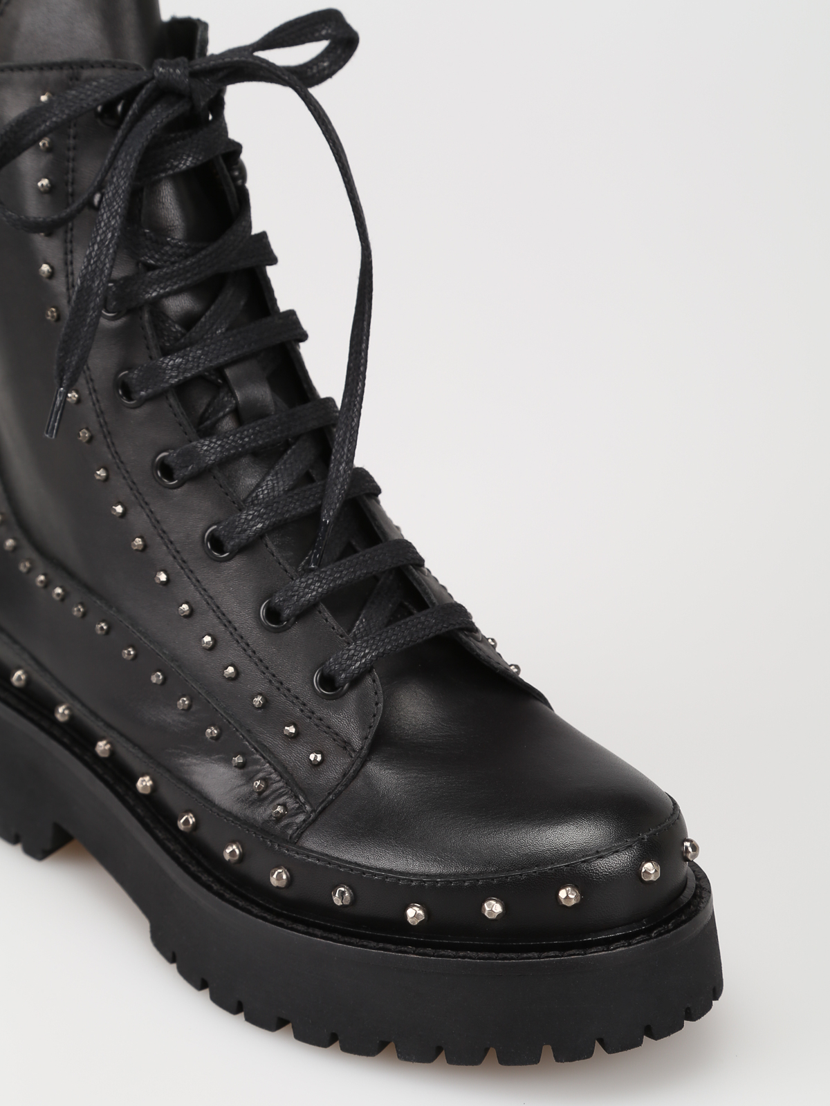 Ankle boots Pinko - Cingoli studded leather combat boots 