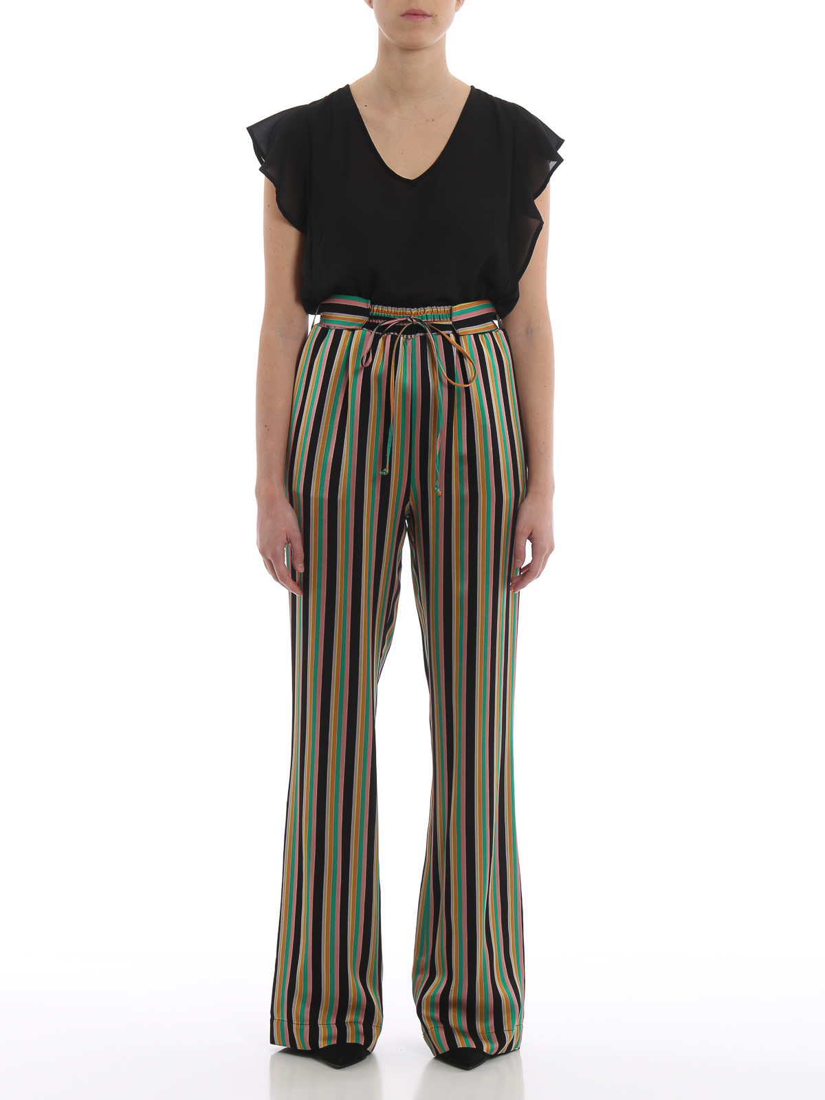 vertical striped trousers