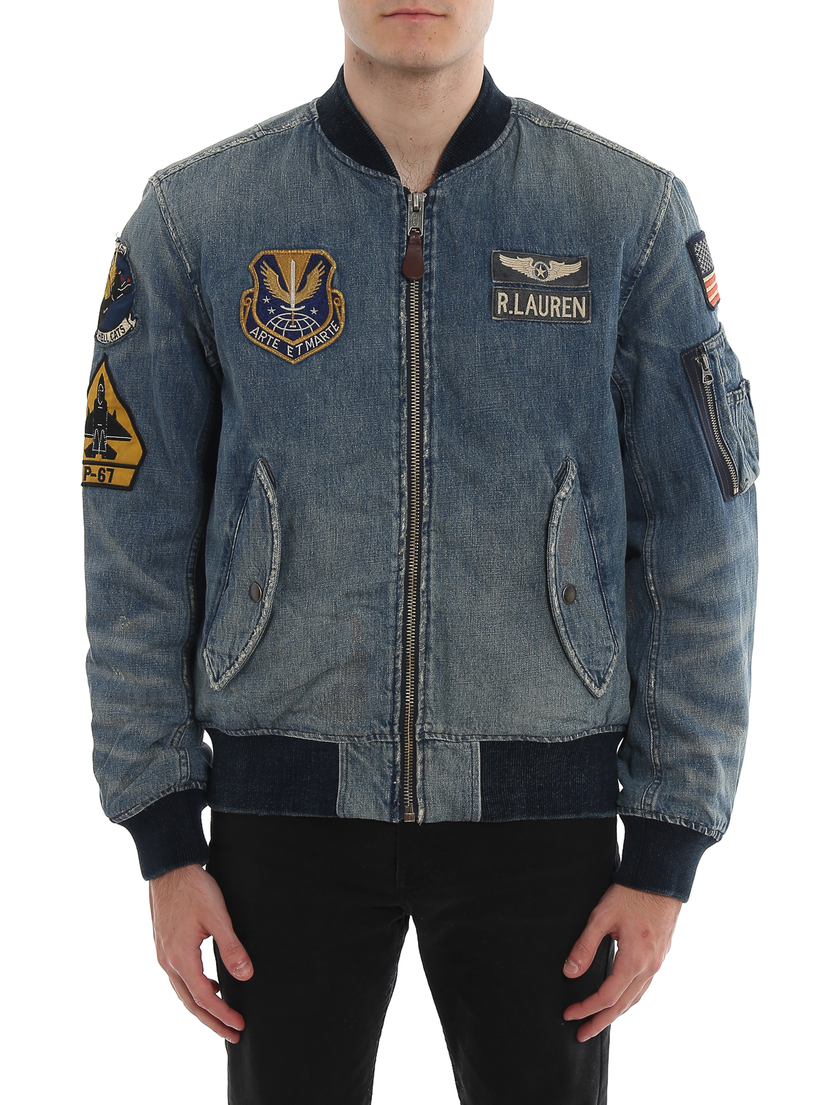 Bombers Polo Ralph Lauren - Patch denim bomber jacket - 710757490001