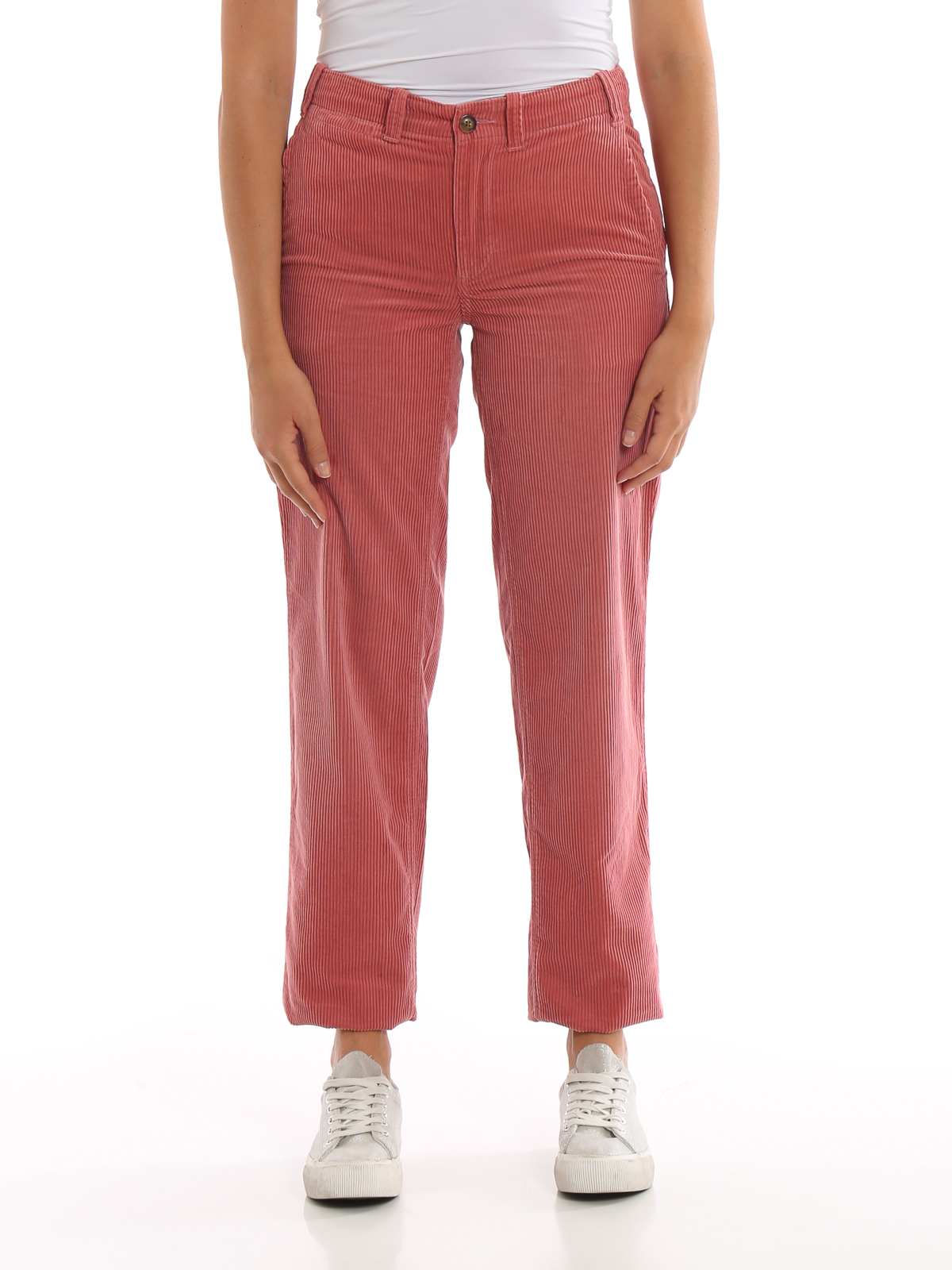 corduroy trousers pink