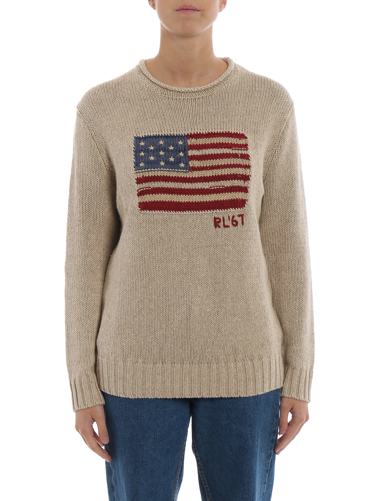 Crew necks Polo Ralph Lauren - American flag intarsia linen cotton 
