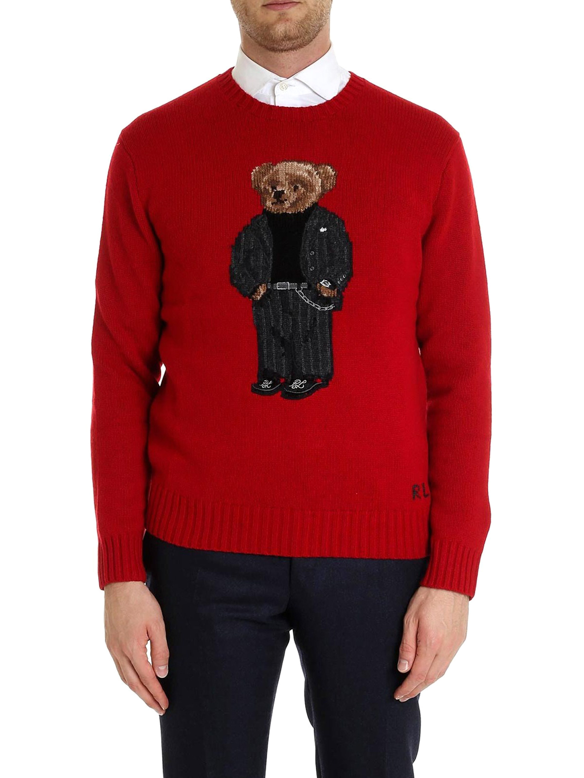 red polo sweater with bear