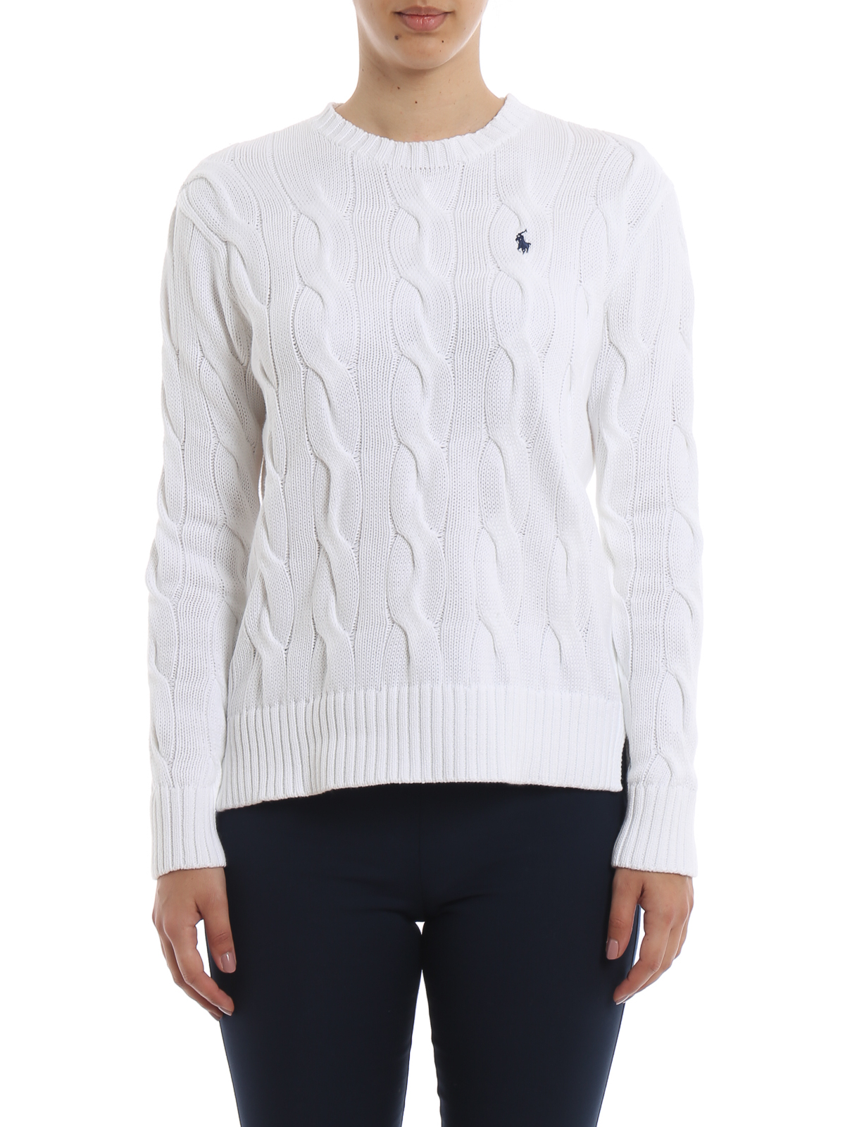 Picasso Geladen Supplement Crew necks Polo Ralph Lauren - Cable knit white cotton sweater -  211706244007