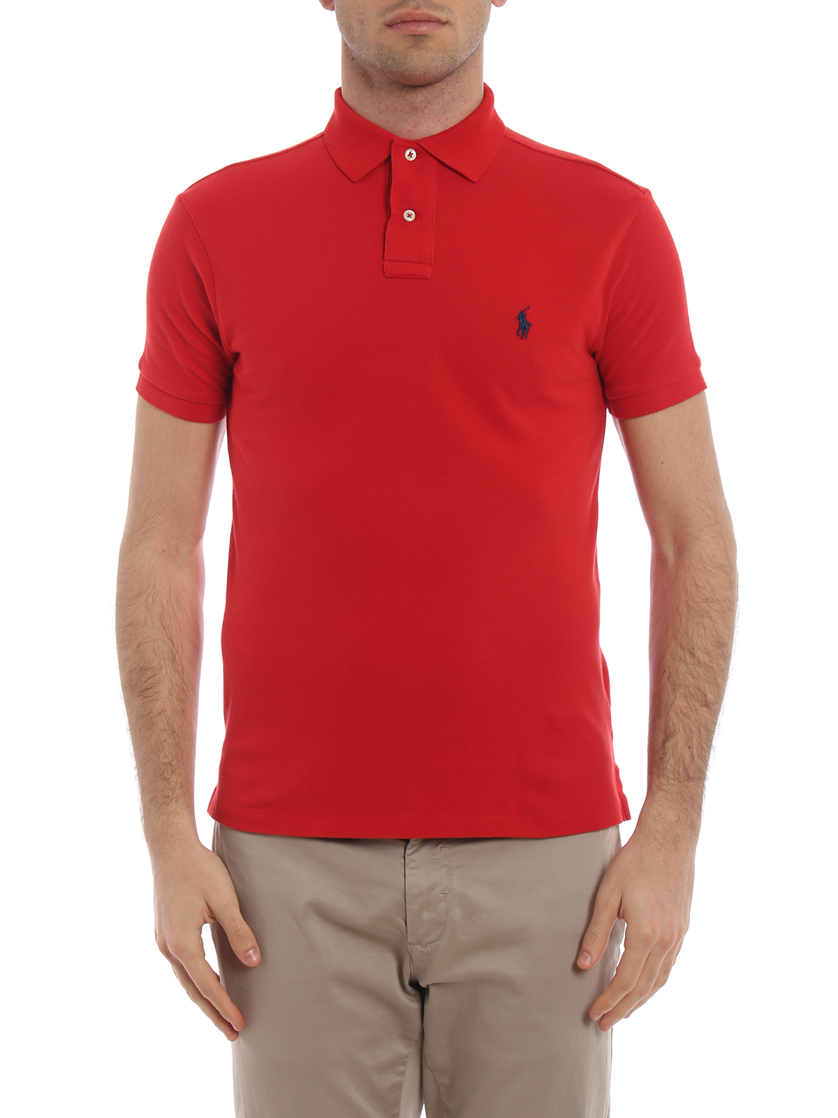 Polo shirts Polo Ralph Lauren - Classic red pique cotton polo shirt -  710548797005