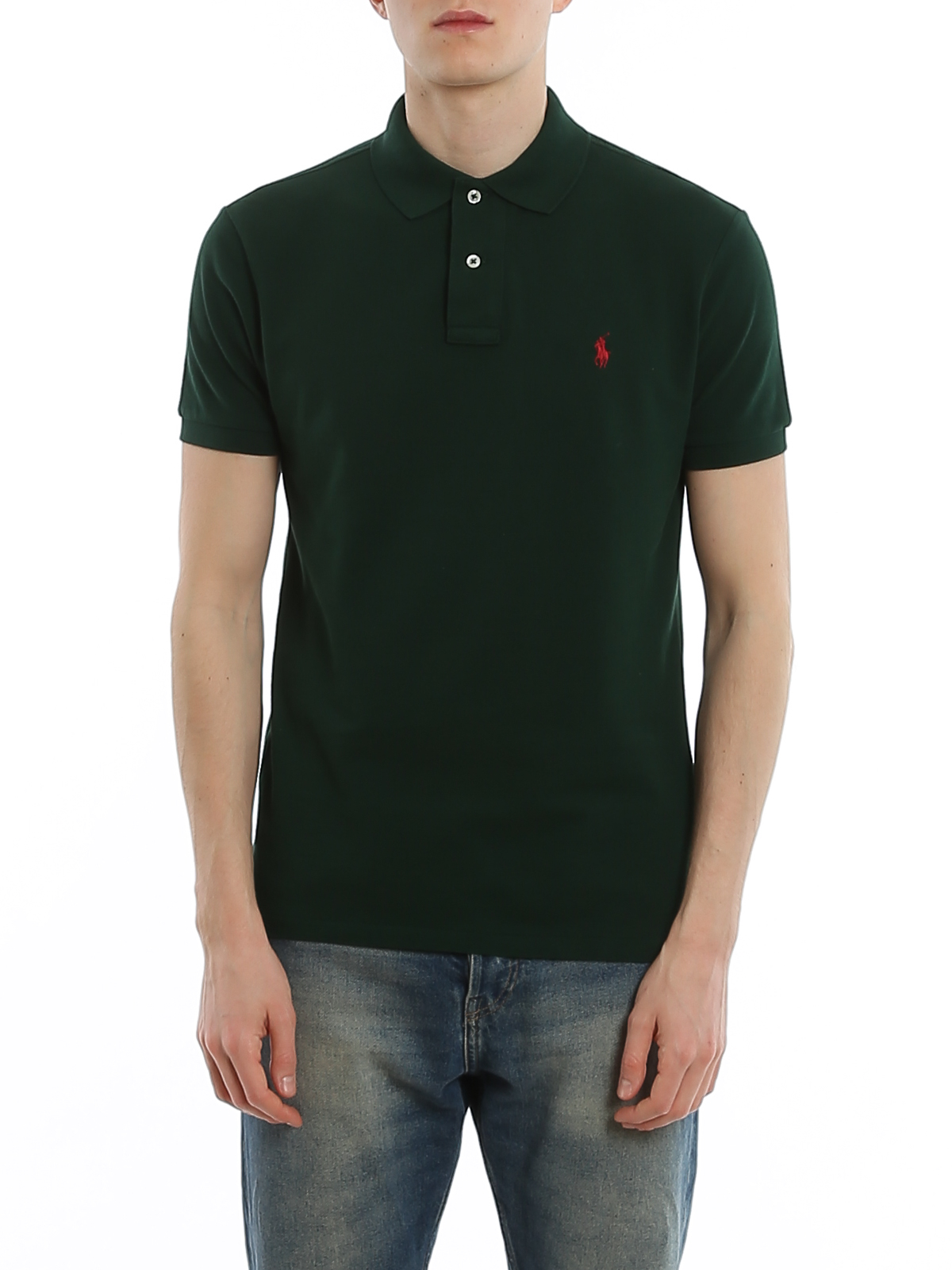 suspensie garage repetitie Polo shirts Polo Ralph Lauren - Dark green slim polo shirt - 710795080018