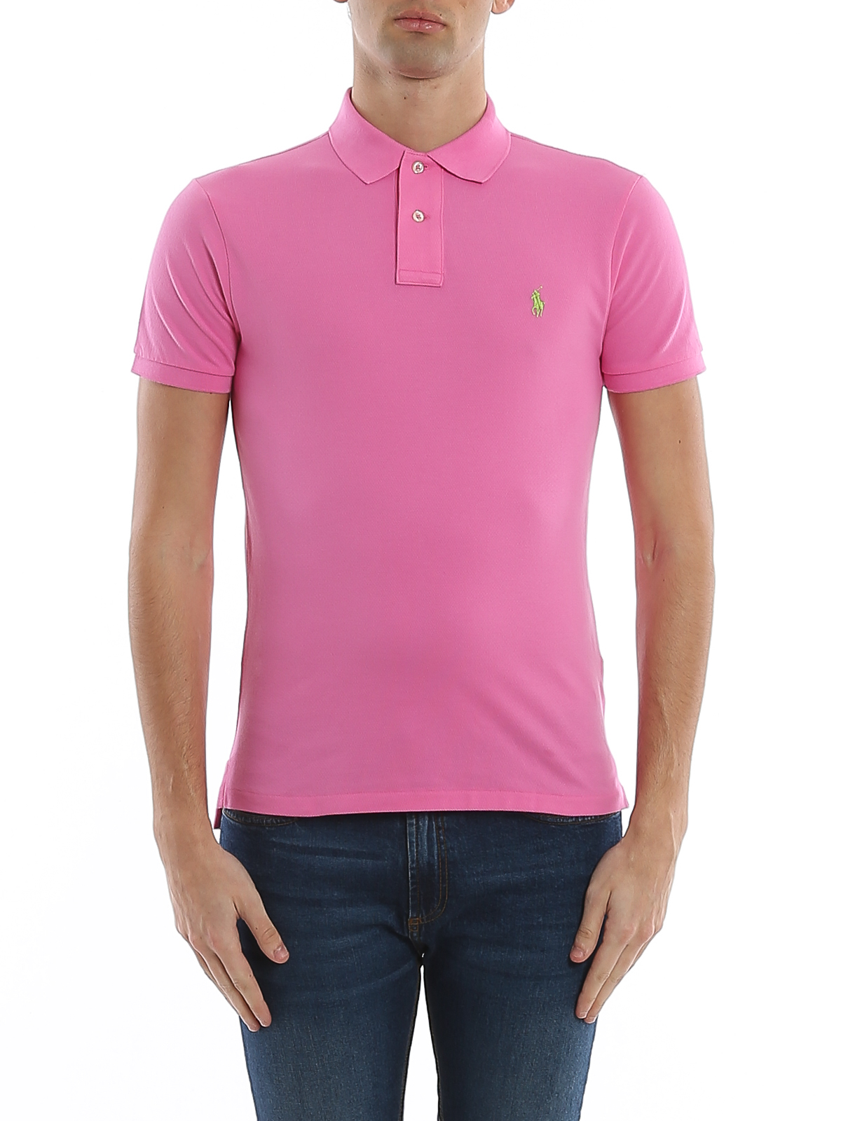 Polo shirts Polo Ralph Lauren - Logo embroidery pink pique polo shirt -  710795080032