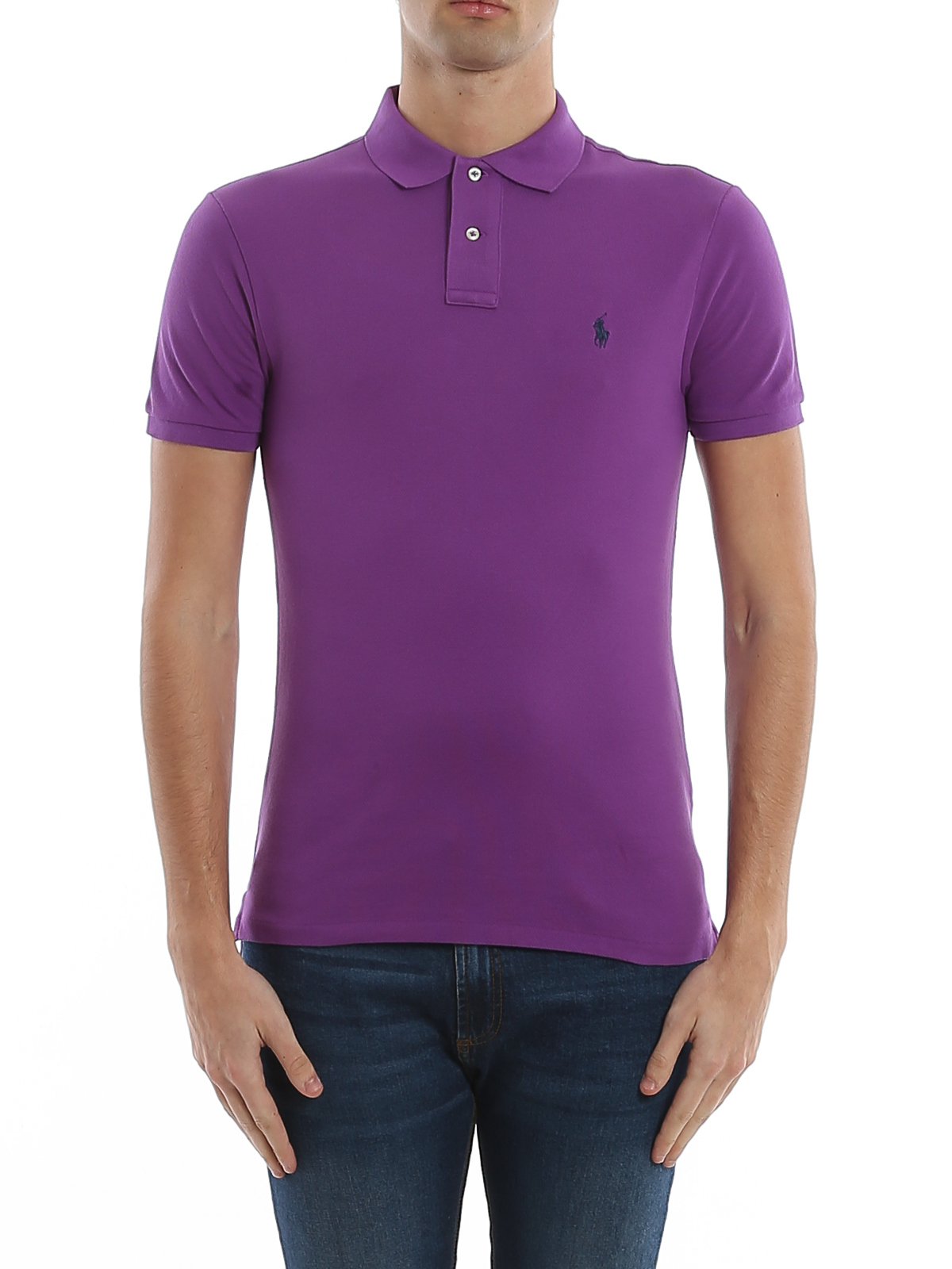 Polo shirts Polo Ralph Lauren - Logo embroidery purple pique polo shirt -  710795080030