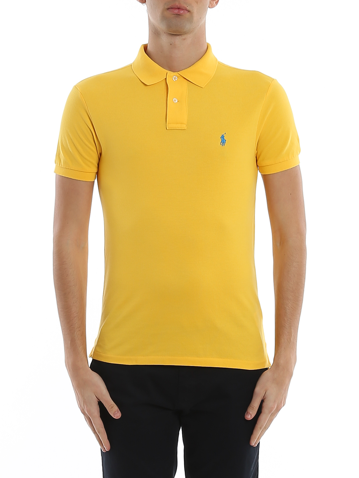 Polo shirts Polo Ralph Lauren - Logo embroidery yellow pique polo shirt -  710795080022