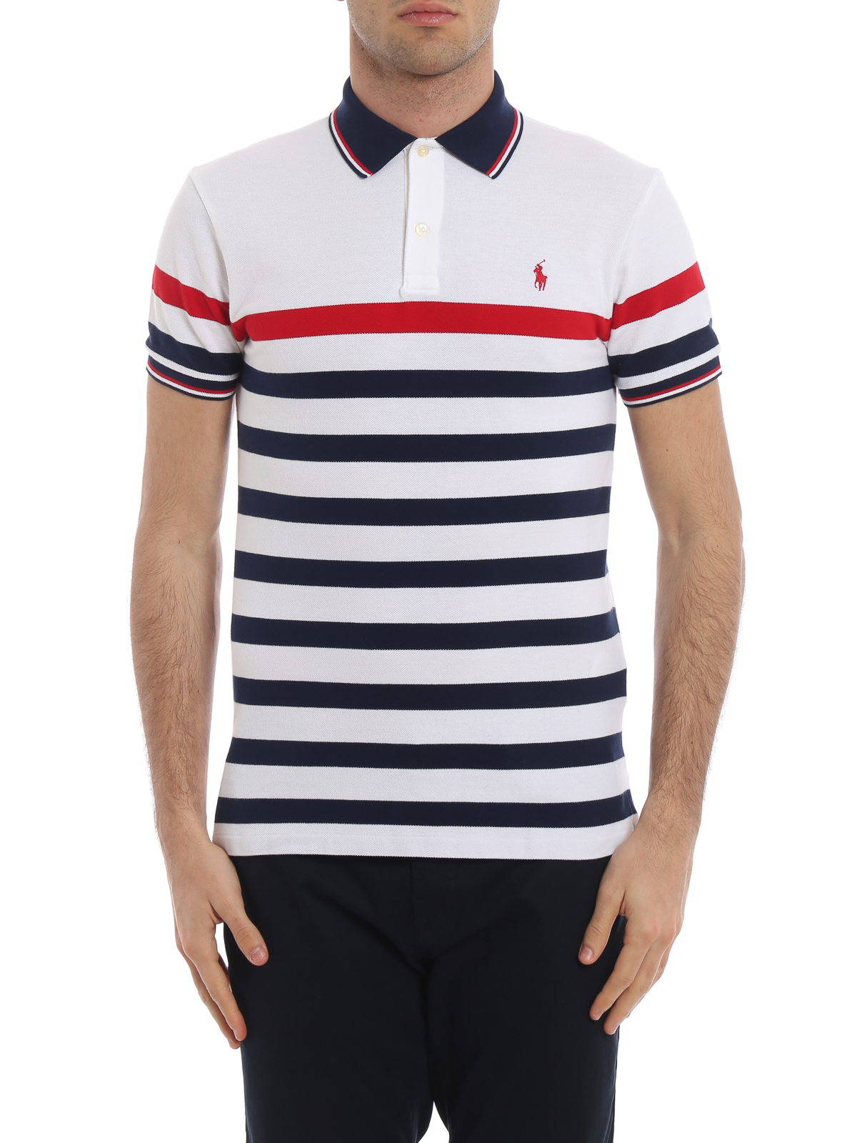 Polo shirts Polo Ralph Lauren - Striped pique cotton polo shirt -  710752595001