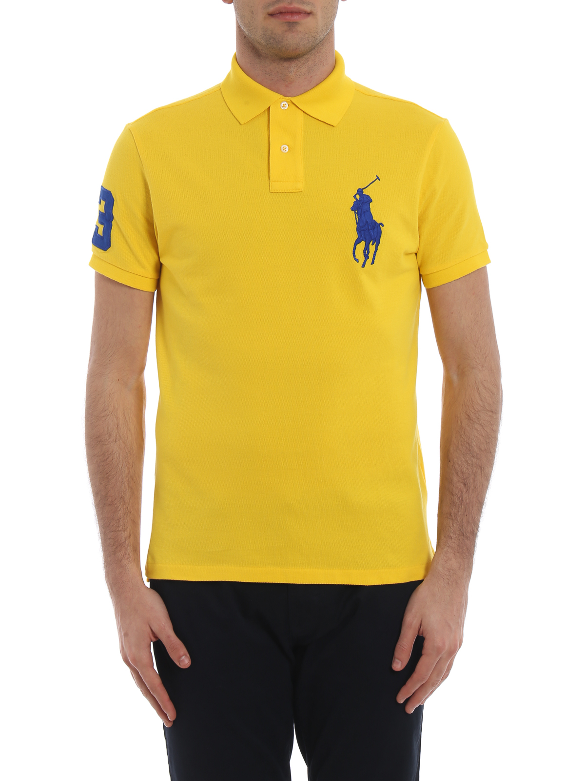 Polo shirts Polo Ralph Lauren - Yellow maxi logo polo shirt in pique cotton  - 710692227026