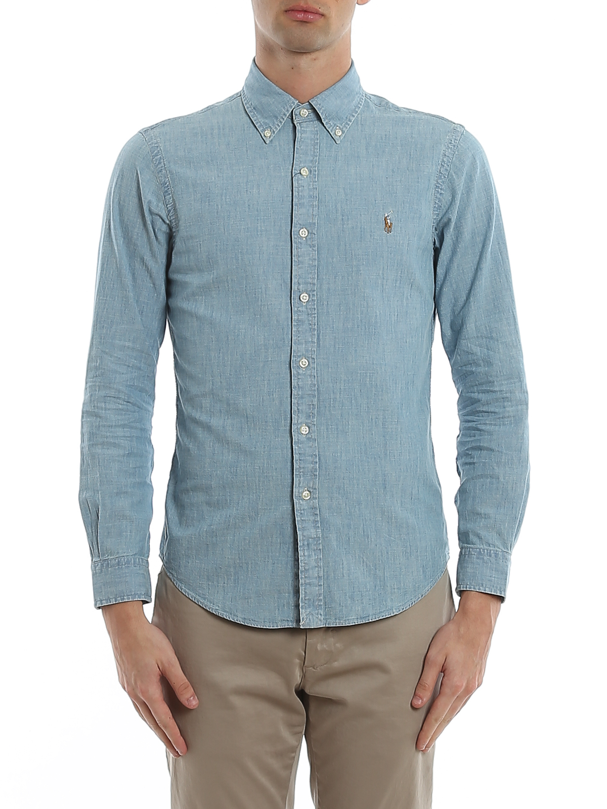 Shirts Polo Ralph Lauren - Logo embroidery cotton chambray shirt -  710795458002