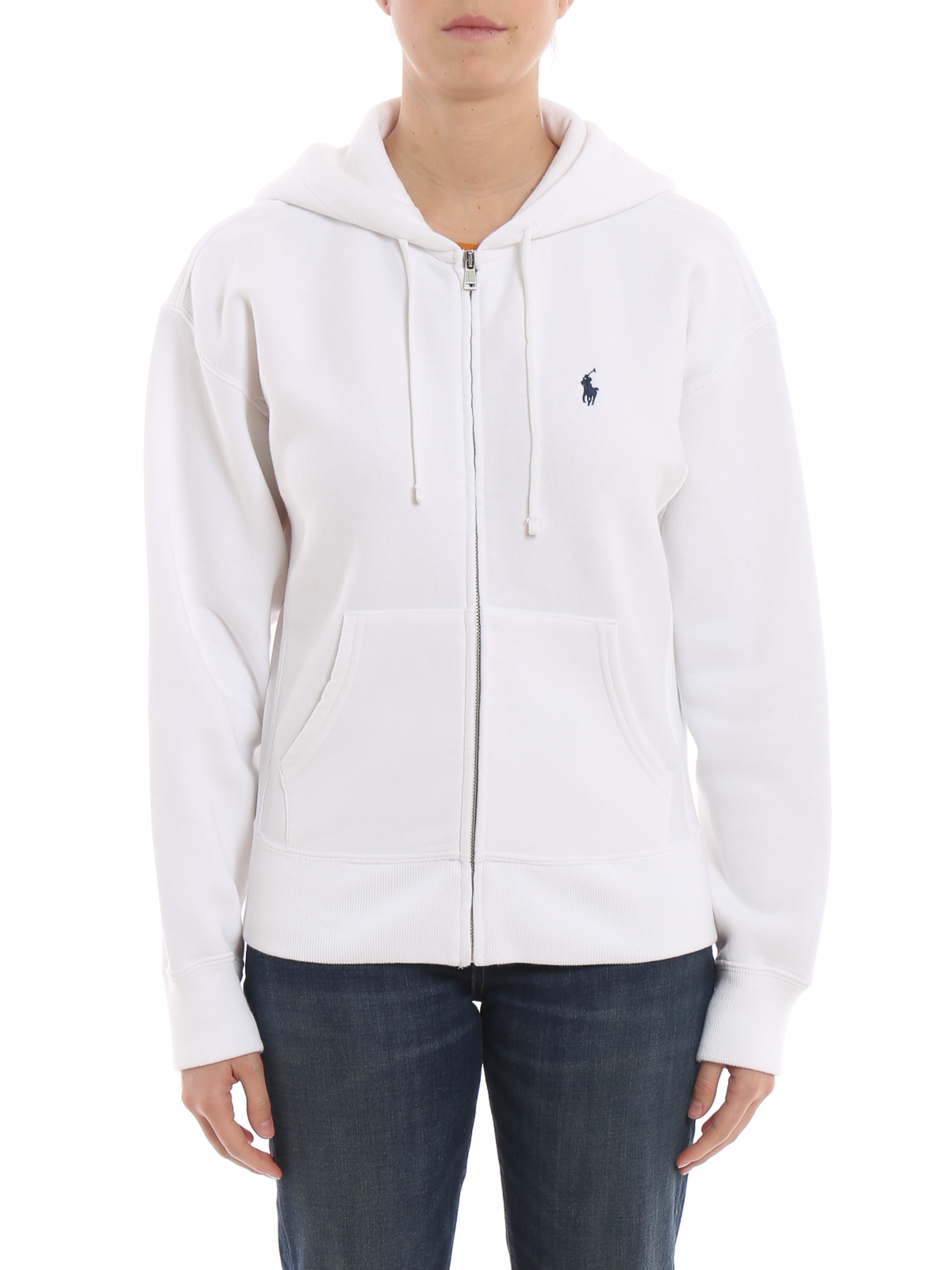 ralph lauren white zip hoodie