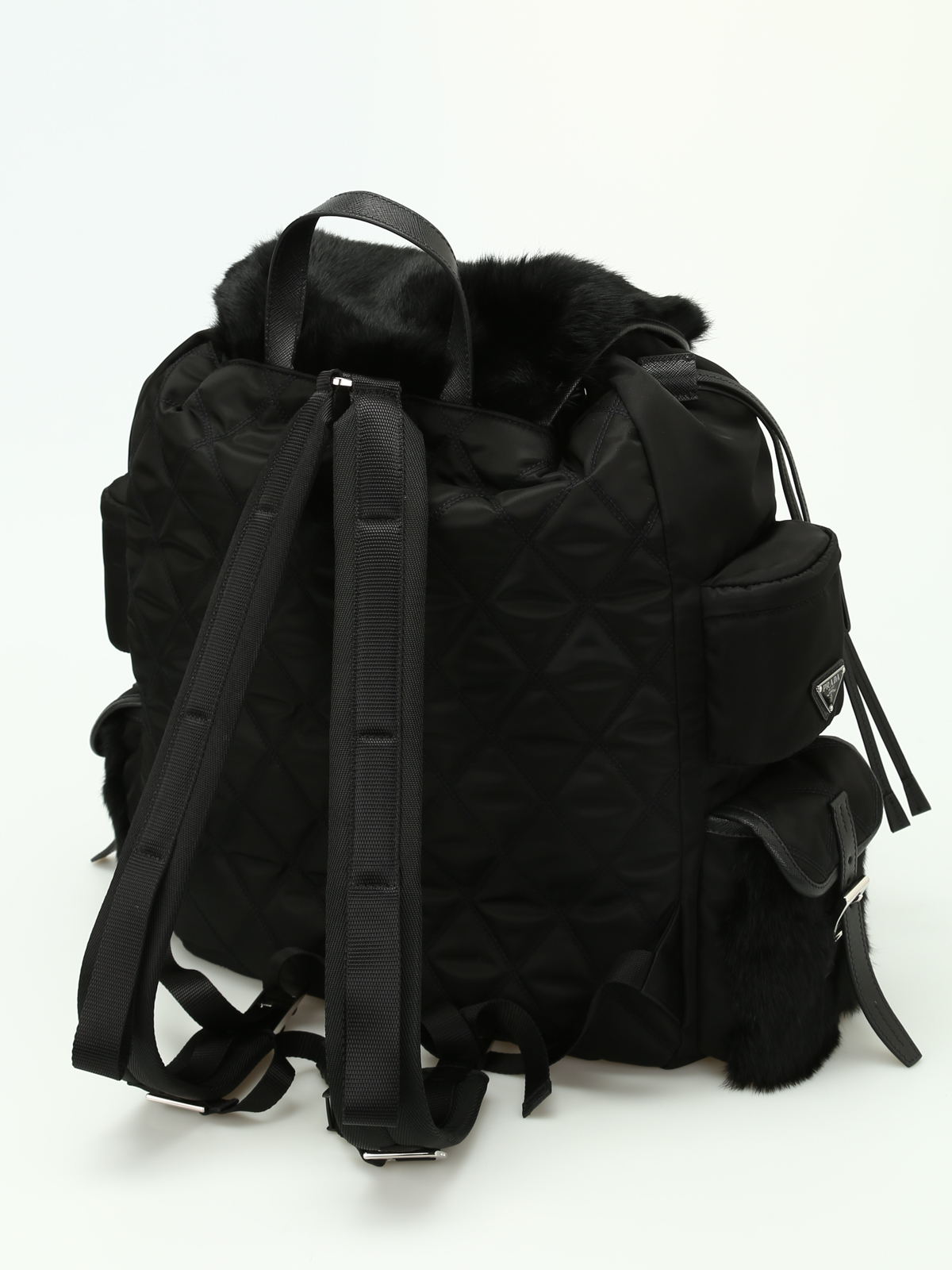 prada fur backpack