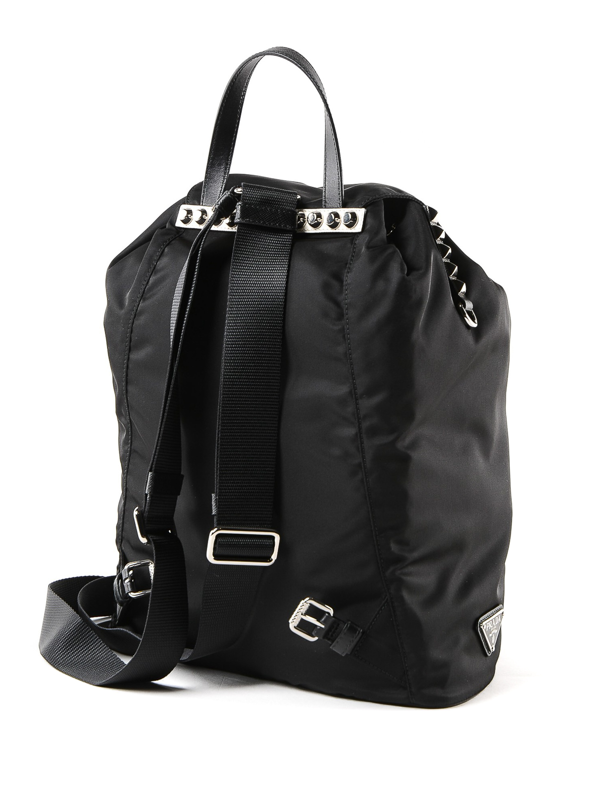 prada studded nylon backpack