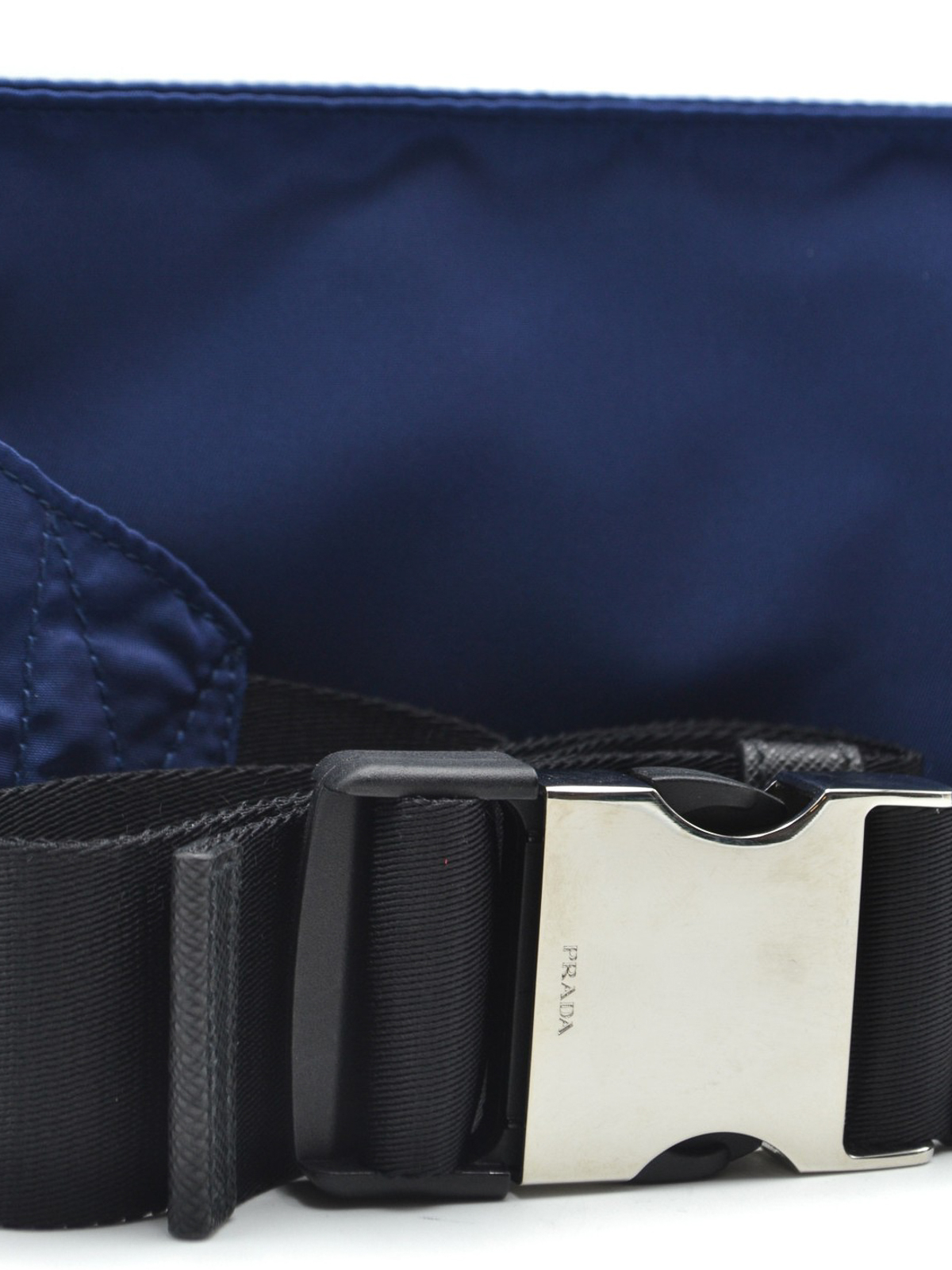 Blue nylon belt bag