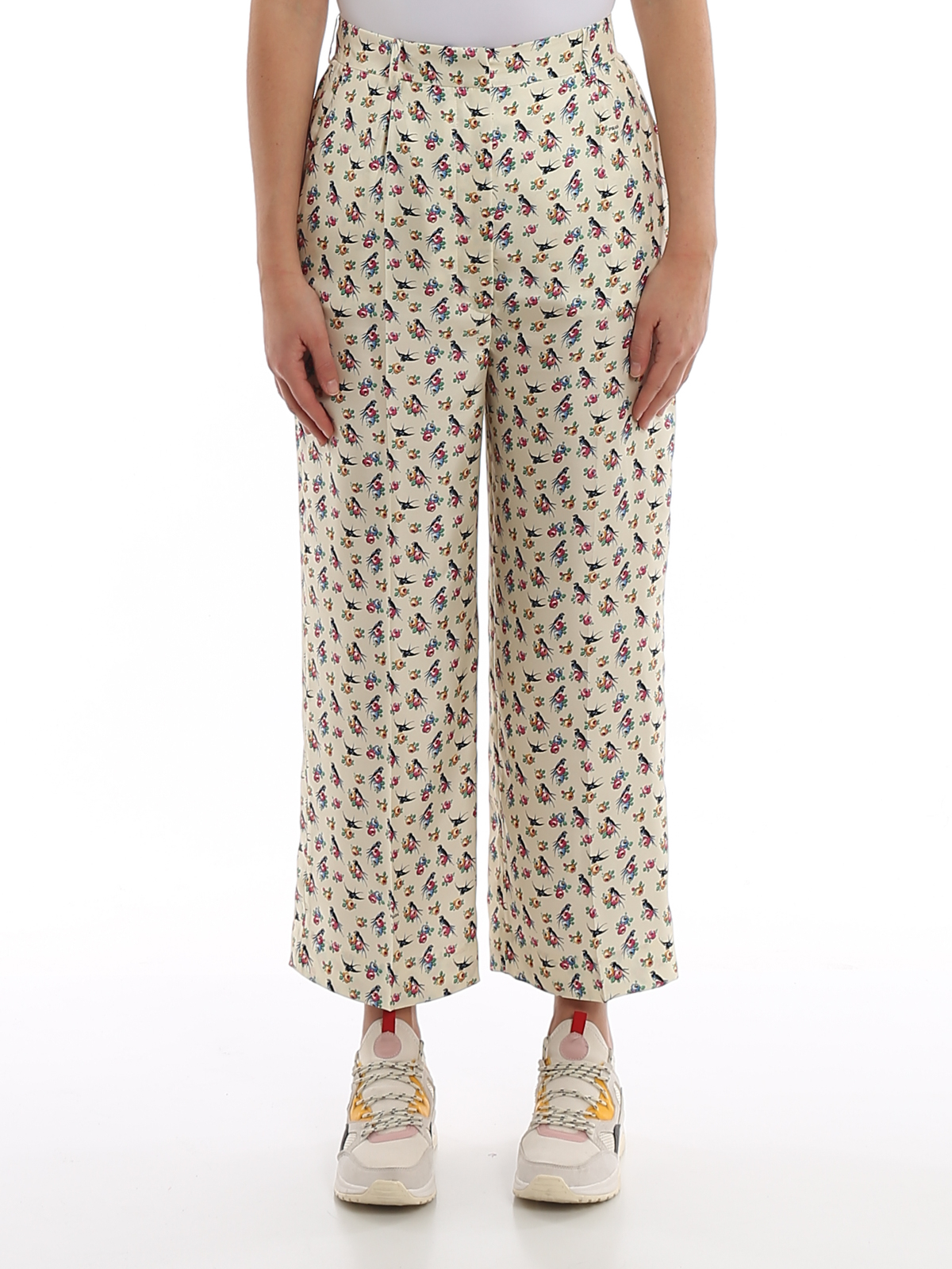 Prada Flower  and swallow  patterned pants casual 