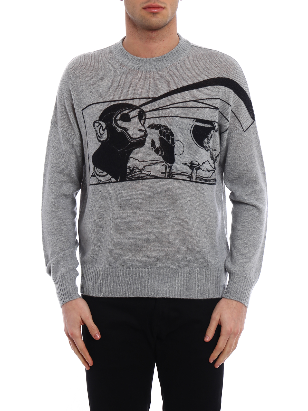 Crew necks Prada - Laser monkey cashmere sweater - UMA7701QPPF0031