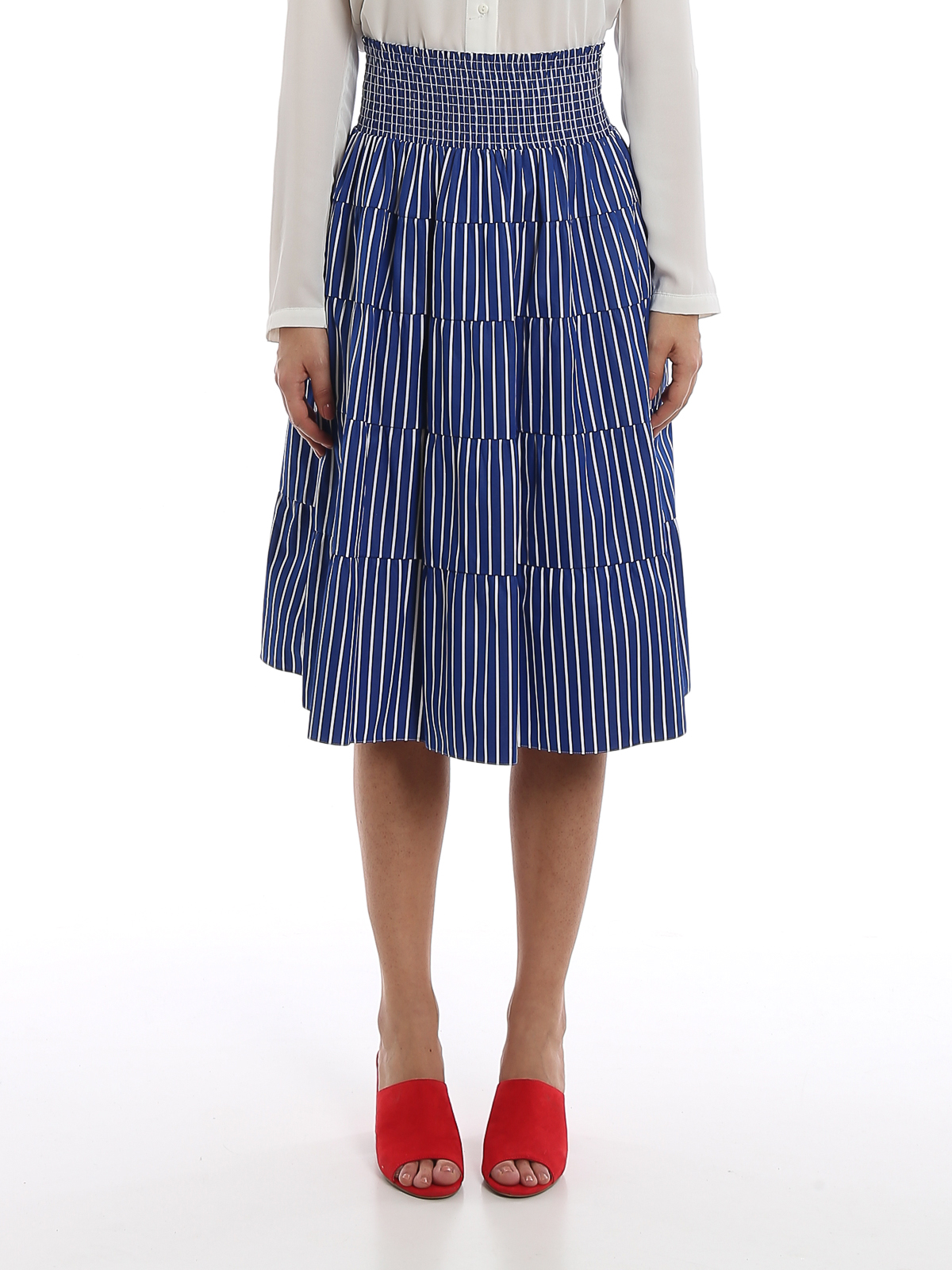 prada striped skirt