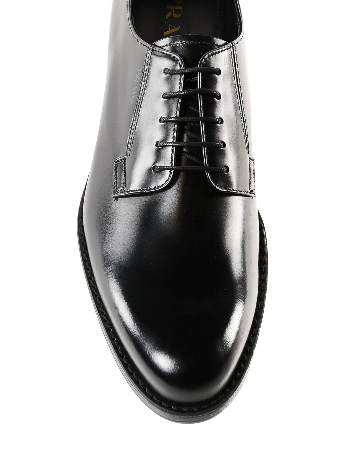 Lace-ups shoes Prada - Black smooth leather shoes - 2EE297B4L002