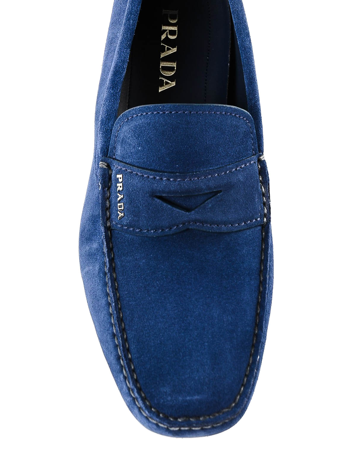 blue prada loafers