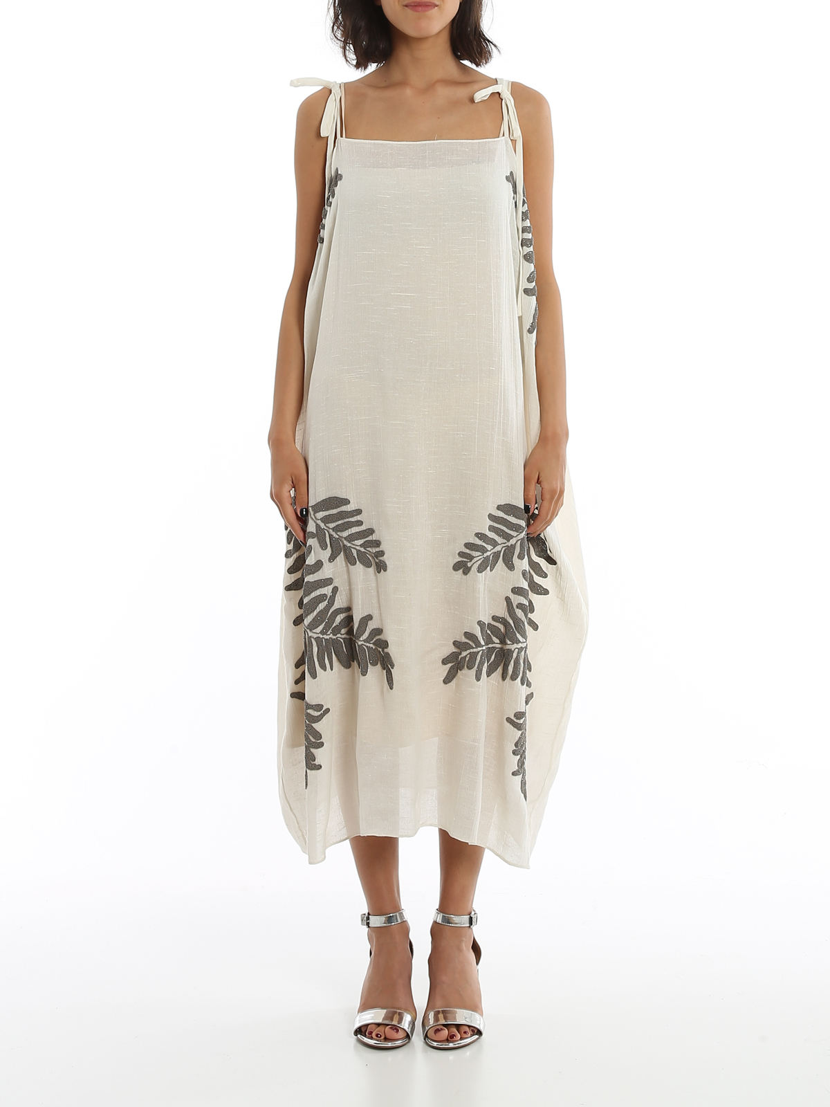 fern embroidered dress